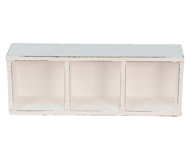 Starinska bela lesena škatla za shranjevanje 33x12x7 cm