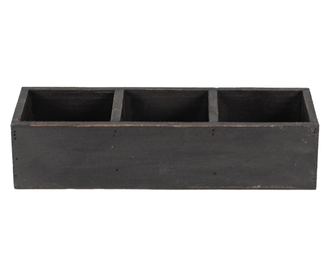 Starinska črna lesena škatla za shranjevanje 33x12x7 cm