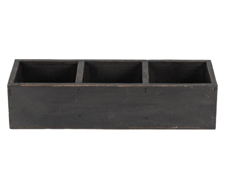 Antikna crna drvena kutija za pohranu 33x12x7 cm