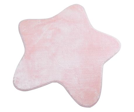 Covor Chilai Plush Star, tip blanita, 100x100 cm, poliester 100%, stea, roz