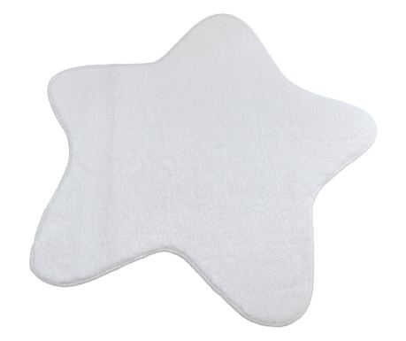 Covor Chilai Plush Star, tip blanita, 100x100 cm, poliester 100%, stea, alb