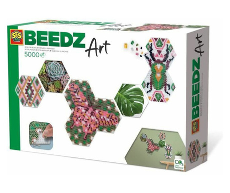 Игра SES Creative Beedz Art - Hex tiles Botánica (FR)