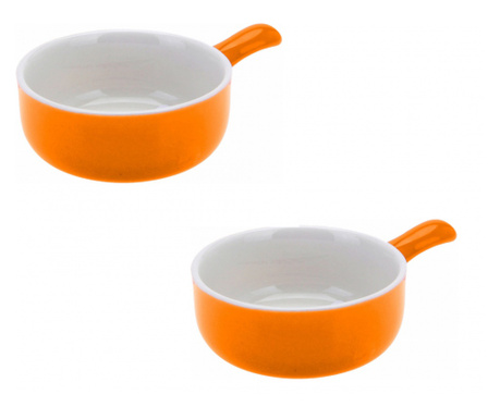 Két csészealjból álló készlet Kiváló háztartási eszközök, porcelán, 7x3,5 cm, 90 ml, narancs