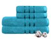4 db Quasar & Co. törölközőkészlet, 100% pamut, 450 g/m², 2 x 50 x 90/2 x 70 x 140 cm, Türkiz
