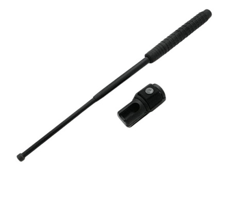 Телескопична палка IdeallStore®, Standard Guard, неръждаема стомана, 40 см, черна, включен тактически кобур