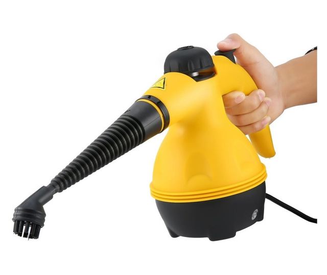 IdeallStore® gőztisztító, Reine Reinigung, műanyag, 6 db tartozék, sárga színű