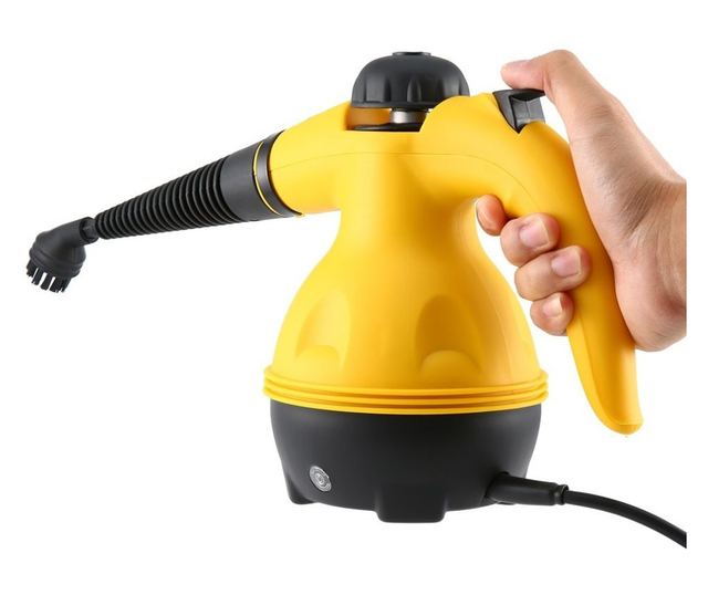 IdeallStore® gőztisztító, Reine Reinigung, műanyag, 6 db tartozék, sárga színű