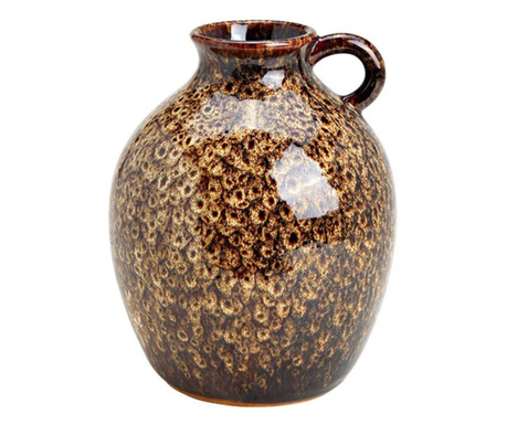 Vaza tip ulcior, ceramica, maro, 19x24x19 cm