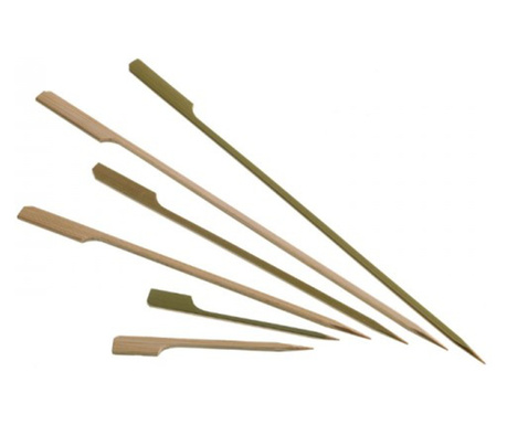 Set 100 tepuse din bambus pentru aperitive, Spade, 9 cm