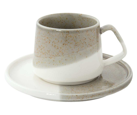 Dupla színes porcelán eszpresszó kávés csésze barna fehér