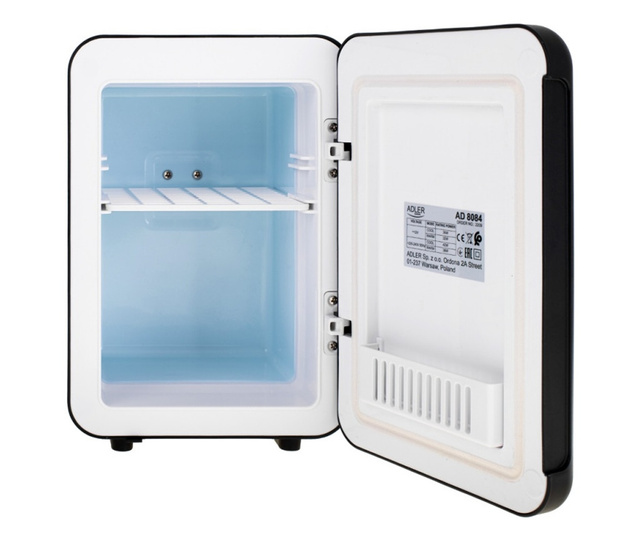Хладилник мини Adler AD 8084, 12V/220V, 32-42 W, 4 L, Отопление/Охлаждане, Черен