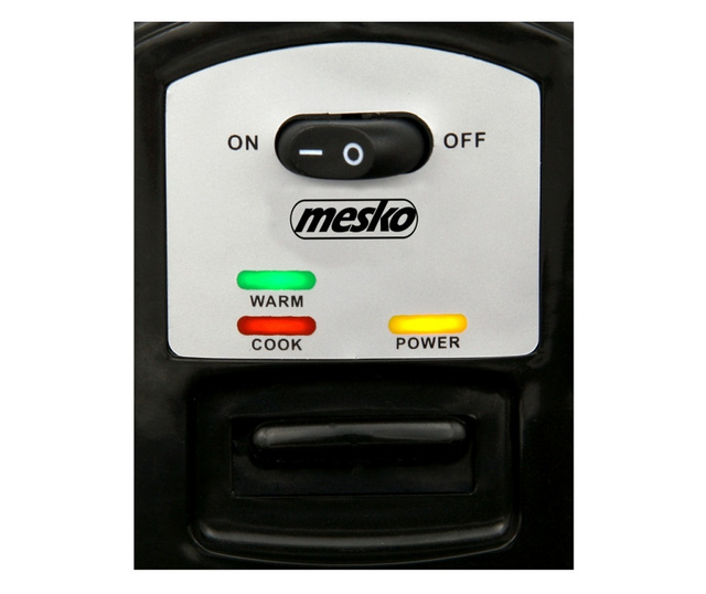 Уред за варене на ориз Mesko MS 6411, 1000 W, 1.5l, Поддържане на топлината, Инокс/Черен