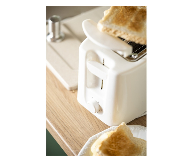 Тостер за хляб Adler AD 3223, Приставка за притопляне, 900W, 2 филии, 6 степени, Бял