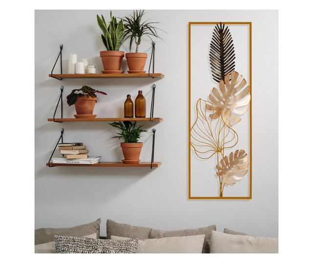 Decoratiune de perete Metal Nazo, Multicolor, 90x5x32 cm
