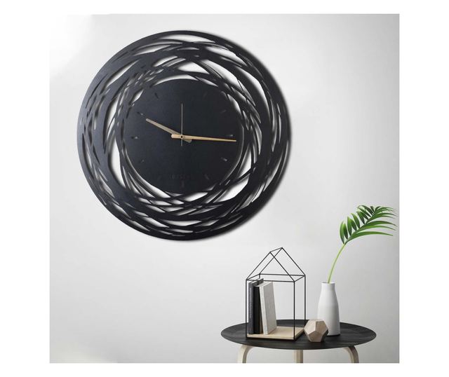 Ceas de perete Bystag, Negru, 70x0.2x70 cm