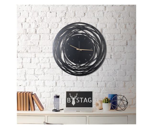 Ceas de perete Bystag, Negru, 70x0.2x70 cm