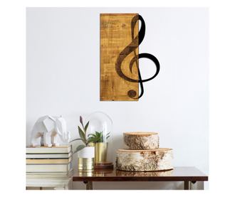 Decoratiune de perete lemn Skyler, Nuc, 58x3x39 cm