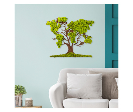 Accesoriu decorativ de perete Tree 2, Verde, 1x59x71 cm