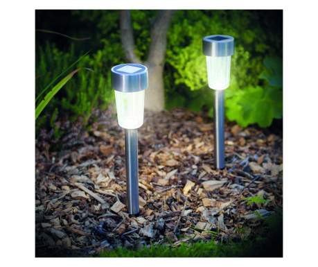 Слънчева LED външна лампа - 190 х 45 мм, метална