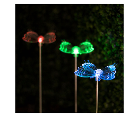 Napelemes kerti lámpa RGB LED-del - "Butterfly" modell