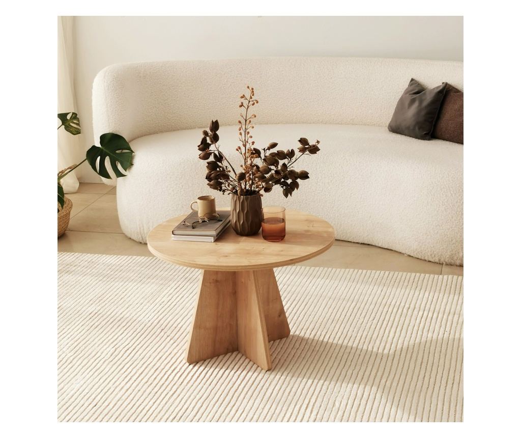 Masuta de cafea Mushroom - Sapphire Oak, Stejar, 60x40x60 cm - Vivre
