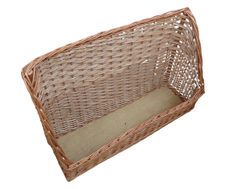 Френска кошница за хляб и багети, ръчно изработена, естествено плетена рикота, правоъгълна, основа PFL, кафява/бежова, L5xW16xH3