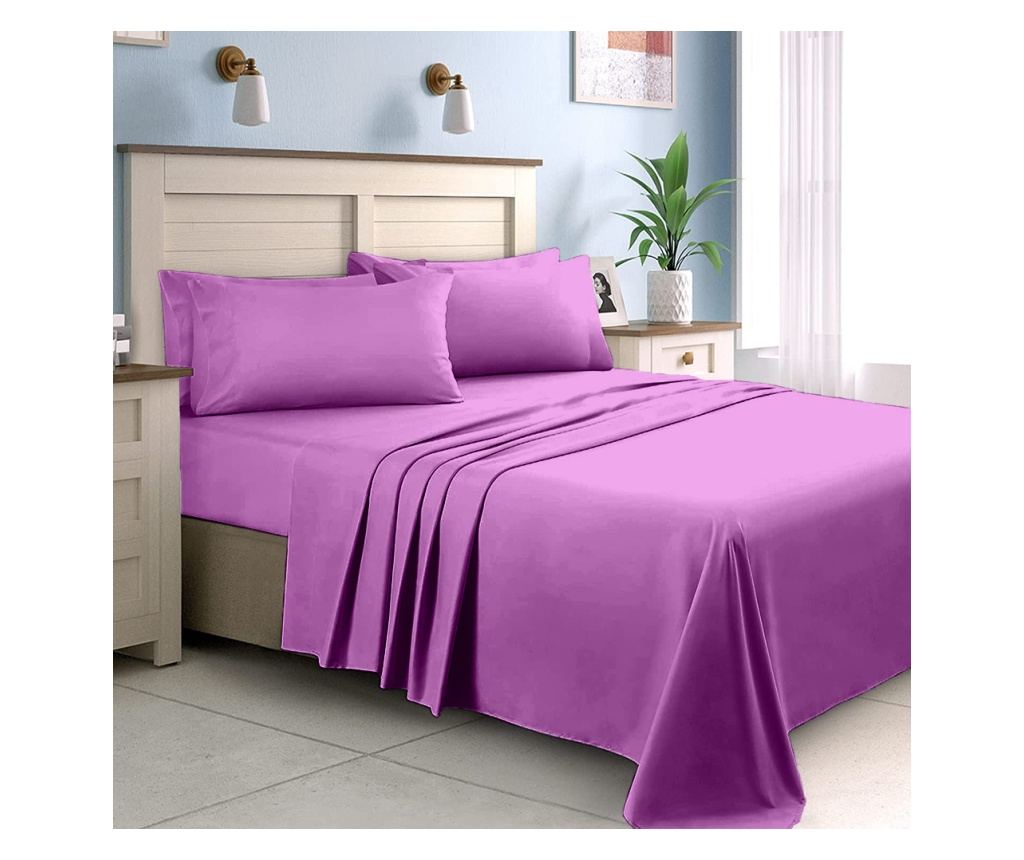 Спално бельо от 100% ранфорс памук, плътност 120 гр/м², лилаво Sofi 240x260 см - 2
