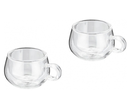 Set 2 cesti espresso Judge, sticla borosilicata, 7x5 cm, 75 ml, transparent