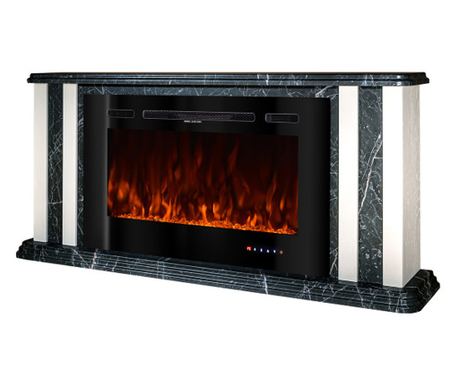 Elektromos kandalló Tatler & Adeli, Art Flame, 700x1500x270 mm, 1500 W, 3 lángszín, 5 lángfényességi szint, Farönkök és kristály
