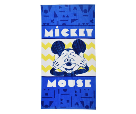Prosop plaja, Mickey Mouse, Blue&Stripes, 70x140 cm