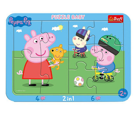 Puzzle Peppa Pig Baby, 2 in 1, 4 si 6 piese
