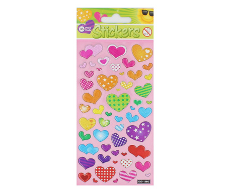 Set stickere Puffy Hearts 53 bucati