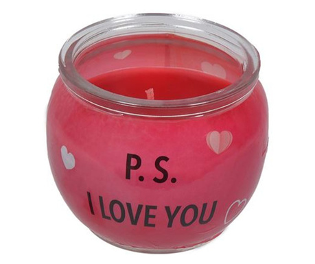 Lumanare parfumata in pahar de sticla "P.S. I love you"