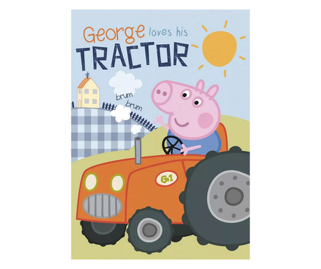 Patura George loves his tractor, 140x100 cm