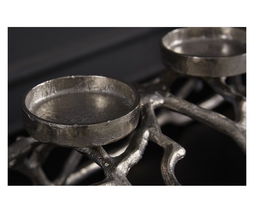 Sveča, kovina, srebrna, 60x16x25 cm - 2