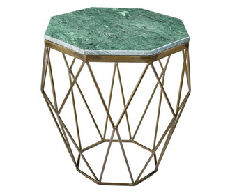 Stolić za kavu Diamond 50cm mramor mesing zeleni