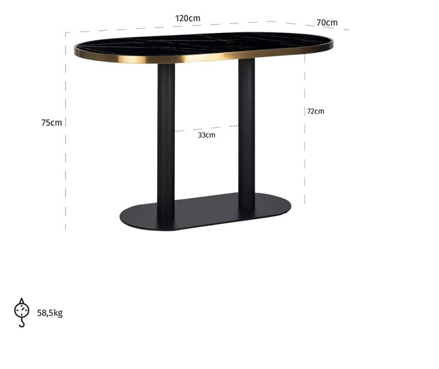 Blagovaonski stol Zenza oval