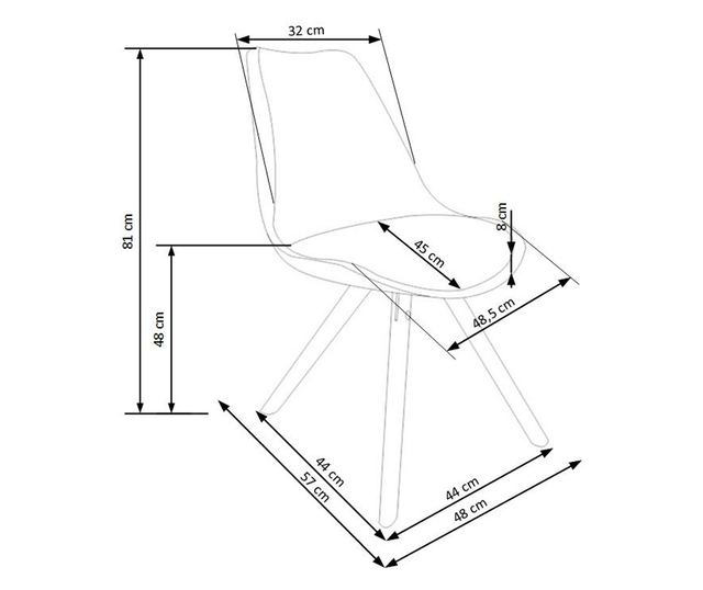 Stolica K201  57 cm x 48 cm x 80 cm