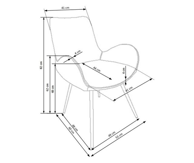 Stolica K392  60 cm x 53 cm x 82 cm