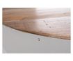 Masuta Cafea Metal Alb Cu Blat Lemn Natur Lancaster Ø 90 Cm X 38 H