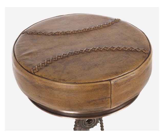 Cycle smeđa kožna barska stolica sa željeznim nogama Ø 42 cm X 80 V