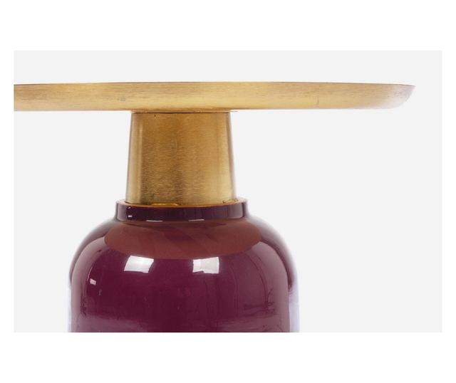 Masuta Cafea Metal Burgundy Auriu Nalima Ø 40.5 Cm X 45.5 H