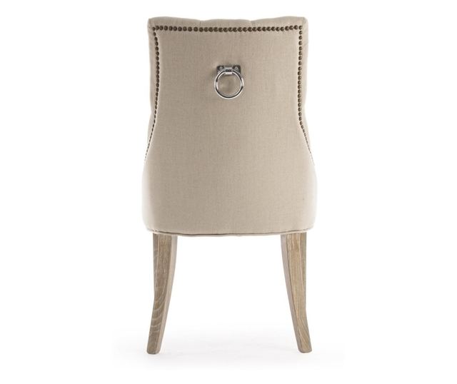 Szék fa háttámlával és krémszínű pamut kárpittal Cally 51 cm x 61 cm x 90 hx 45 h