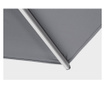 Umbrela de gradina cu picior din fier argintiu si copertina textil gri ines 300x400x265 cm