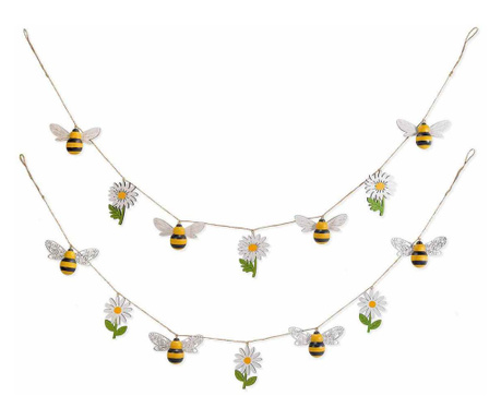 Set od 2 girlande sa pčelama i cvijećem 1,25m