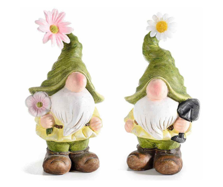 Set 2 keramičnih figuric Gnome 10x8x18 cm