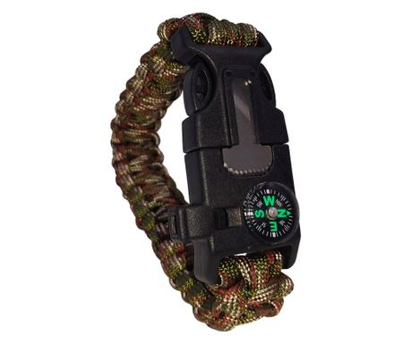IdeallStore® гривна за оцеляване, Военен излишък, паракорд, 26 см, камуфлаж