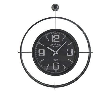 Ceas de perete cadru metalic, negru, 64x73 cm