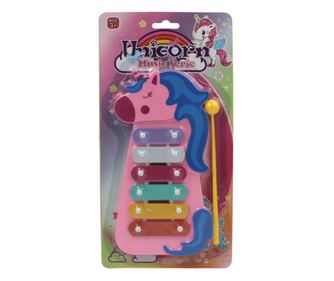 Jucărie xilofon unicorn roz cu bleu 16x31cm