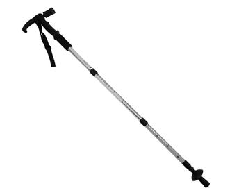 Baston trekking extensibil IdeallStore®, Ol Helper, aluminiu, lampa LED, 110 cm, argintiu